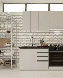 Kuchynské linky DAISY A 240 jednoduchá kuchynská linka 240 cm, kašmír