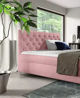 Postele KONDELA Guliette 180 boxspringová manželská posteľ ružová (Velvet)
