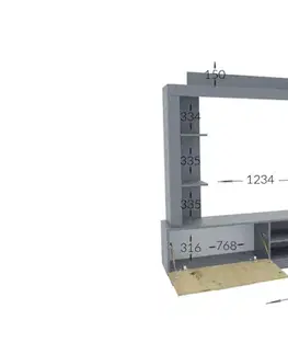 Obývacie steny LUXURY obývacia zostava, činčila šedá
