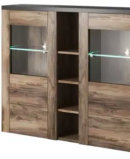 Komody do spálne Komoda Larona 2D satin nussbaum 46