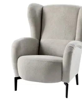 Kreslá KONDELA Ramon kreslo (ušiak) béžovosivá (taupe) / čierna