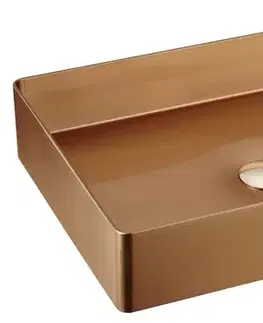 Umývadlá SAPHO - AURUM nerezové umývadlo na dosku 50x35,2cm, vrátane výpuste, meď mat AU303