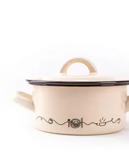 Hrnce Kinekus Kastról smaltovaný s pokrievkou 22cm/4,0L, dekor Linea