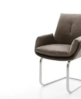 Jedálenské stoličky DELIFE Jedálenská stolička Clea-Flex mikrovlákno taupe vintage jedálenská stolička plochý nerezová oceľ