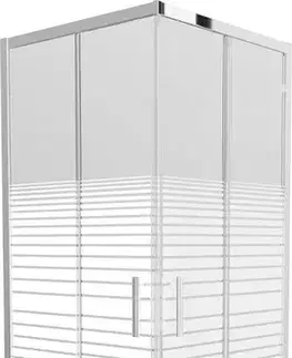 Vane MEXEN/S - Rio štvorcový sprchovací kút 80 x 80, dekor, chróm + vanička Rio 860-080-080-01-20-4510
