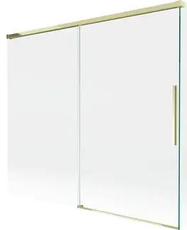 Sprchové dvere MEXEN/S - Rox L vaňová zástena 2-krídlová posuvná 180 + 90 x 150, transparent, zlatá 8C9L-180-090-50-00