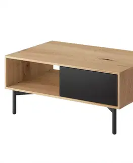 Konferenčné stolíky v podkrovnom štýle Konferenčný stolík Flow Fl102 Dub Artisan/Čierna perla