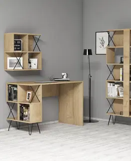 Písacie stoly Písací stôl s knižnicou Extra 2 - Oak