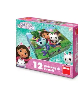 Obrázkové kocky Dino Toys Drevené kocky Gabi 12 Dino