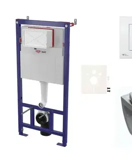 Záchody Cenově zvýhodněný závěsný WC set SAT do lehkých stěn / předstěnová montáž + WC VitrA Normus SIKOSSNORBO20K SIKOSSNORBO20K