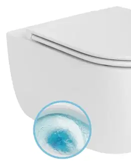 Záchody Bruckner - GLANZ závesná WC misa, Vortex Rimless, 36x54cm, biela 201.336.4