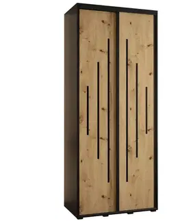 Šatníkové skrine Skriňa 45 Canaris 12 120 čierna/artisan/čierna
