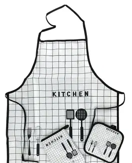 Chňapky MAKRO - Chňapka sada 3ks, rukavica, podložka a zástera, KITCHEN