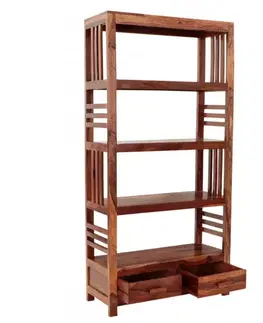Knižnice Knižnica Kali bez zadnej strany 90x180x35 indický masív palisander