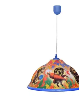 Svietidlá  Detský luster na lanku HEDGEHOG 1xE27/15W/230V WLA-06 JEŻ TRAPEZ NIEBIESK