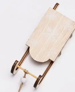 Ostatné vianočné dekorácie Kinekus Dekorácia sánky 13x4,5x4 cm drevo natur