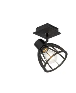 Nástenné osvetlenie Priemyselná nástenná lampa čierna - Fotu