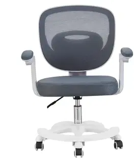 Kancelárske stoličky KONDELA Trixi Typ 2 detská stolička s podnožkou sivá / biela