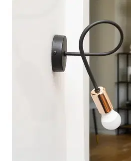Svietidlá  Nástenné svietidlo TUBE 1xE27/15W/230V čierna K-2016/1 BK+BR/H