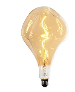 LED osvetlenie E27 Stmievateľná LED žiarovka so špirálovým vláknom PS160 jantárová 6W 340 lm 1800K