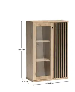 Vitríny KONDELA Koli C-3 vitrína dub artisan / čierna