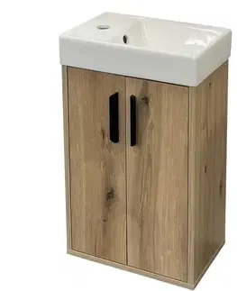Nábytok do kúpeľne Závesná skrinka pod umývadlo Nova mini 40 dub evoke