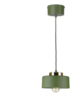 Svietidlá Keter Lighting Závesný luster IGNIA na lanku 1xE27/60W/230V zelená/zlatá 3386