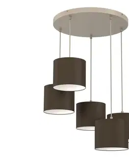 Svietidlá  Luster na lanku ARDEN 5xE27/15W/230V béžová/hnedá 4663