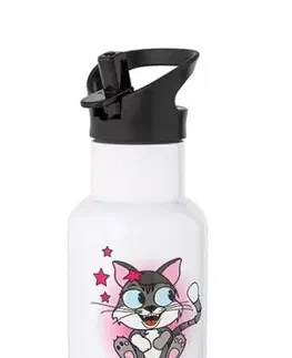 Termosky a termohrnčeky Kinekus Termoflaša 350 ml nerez, mačka biela NAVA