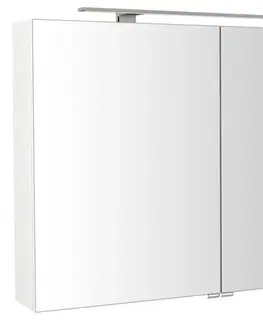 Kúpeľňový nábytok SAPHO - RIWA galérka s LED osvetlením, 101x70x17cm, biela lesk RIW100-0030