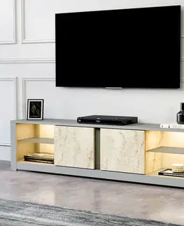 TV stolíky TV stolík Aydos - Grey, Travertine