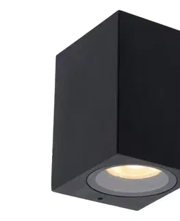 Svietidlá Lucide 69800/01/30 - Vonkajšie nástenné svietidlo ZARO 1xGU10/35W/230V IP44 čierna 69800/01/30