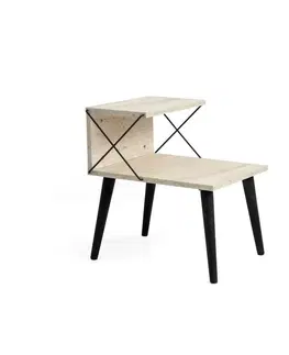 Konferenčné stolíky Nočný stolík Cross Travertine and Black