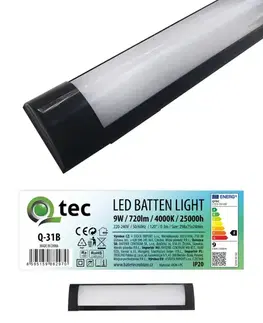 Vnútorné osvetlenie Lineárne svietidlo BATTEN LED čierne 9W Q-31B