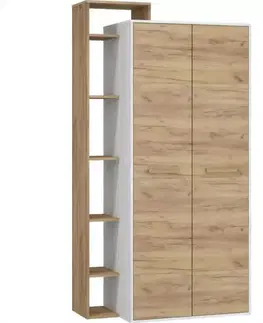 Skrine do izieb Skriňa RIO L2D craft biela/zlatý