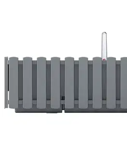 Kvetináče a truhlíky NABBI DDEF600W samozavlažovací plastový balkónový kvetináč 58 cm sivý kameň