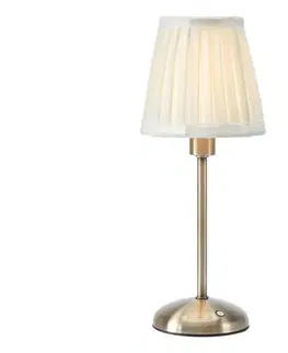 Lampy Markslöjd 109126 - LED stmievateľná nabíjateľná stolová lampa ANNO 1xE14/2W/2000 mAh biela/mosadz 109126