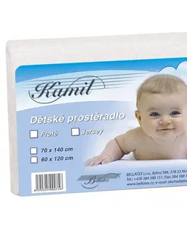 Plachty Bellatex Detské froté prestieradlo, biela, 70 x 140 cm