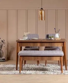 Jedálenské sety Jedálenský set s rozkladacím stolom a stoličkami (4 kusy) Vina 0701 - Soho, Walnut