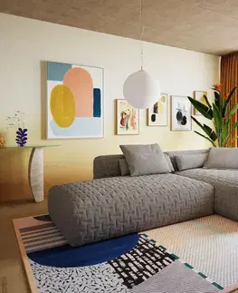 Pohovky DELIFE Rohová pohovka Freestyle 310x200 cm texturovaná látka mäkký prešívaný