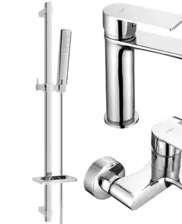 Sprchy a sprchové panely MEXEN/S - Royo DQ72 Set umývadlové a vaňové batérie s príslušenstvom, chróm 72203DQ72-00