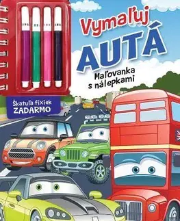 Nalepovačky, vystrihovačky, skladačky Vymaľuj autá
