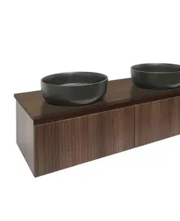 Kúpeľňový nábytok Kúpeľňová skrinka s krycou doskou SAT Evolution 118x30x44, 8 cm orech mat SATEVO120NAD SATEVO120NAD