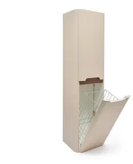 Kúpeľňový nábytok Kúpeľňová skrinka vysoká s košom na bielizeň SAT Fusion 40x149x33 cm pieskovo béžová mat SATFUSIONV40BEK SATFUSIONV40BEK