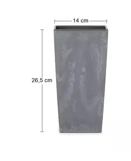 Kvetináče a truhlíky NABBI DURS140E plastový kvetináč 14 cm tmavosivá