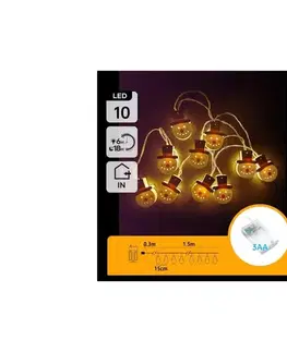 Vianočné dekorácie  B.V.  - LED reťaz 10xLED/3xAA 1,5m teplá biela snehuliak B10303Q6N