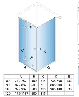 Sprchovacie kúty REA/S - Sprchovací kút Atlas 80x90 Chrome vľavo KPL-K4462
