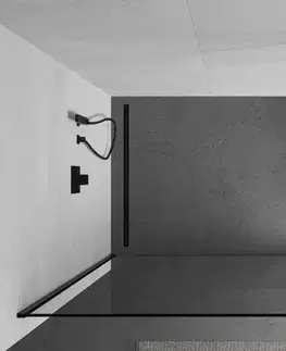 Sprchovacie kúty OLSEN SPA - Walk-in sprchovací kút ALGORA BLACK - FARBA rámu - Čierna, Rozmer A - 120, Rozmer C - 195, Smer zatvárania - Univerzálne Ľavé / Pravé, Výplň - Maľované bezpečnostné sklo - 6 mm OLBALGO120BC