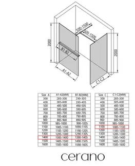 Držadlá k vani CERANO - Sprchová zástěna Walk-in Onyx T L/P - 10 mm - hranatá vzpěra + polička/držák na ručníky - chrom, grafitové sklo - 140x110x200  CER-8050BD9794