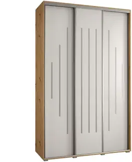 Šatníkové skrine Skriňa 45 Canaris 12 180 artisan/biela/silver